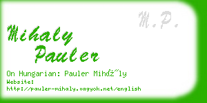 mihaly pauler business card